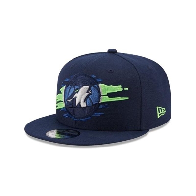 Blue Minnesota Timberwolves Hat - New Era NBA Logo Tear 9FIFTY Snapback Caps USA8629751